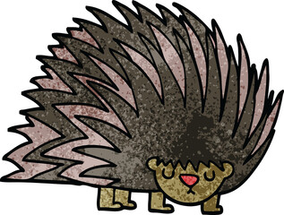 cartoon doodle spiky hedgehog