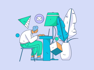 Business People Flat Vector Concept Operation Hand Drawn Illustration
