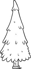 line drawing of a christmas tree