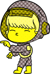 cartoon curious astronaut