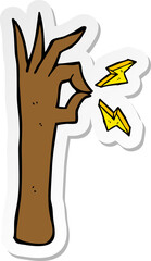 sticker of a cartoon okay hand gesture