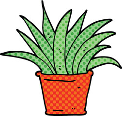 comic book style cartoon house plant