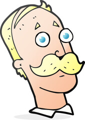freehand drawn cartoon man with mustache