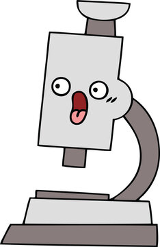 cute cartoon of a microscope