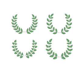Award laurel wreath. Leaves victory frame. Floral branch border.