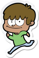 sticker of a happy cartoon man