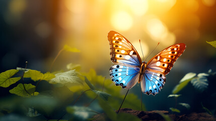 Enchanting 3D Monarch Butterfly Wallpaper.Butterfly Ballet.A Dance of Colors and Light.AI Generative 