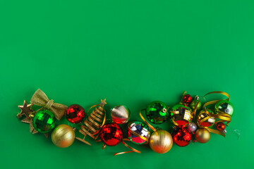 Bright green Christmas New Year background