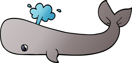 cartoon doodle whale
