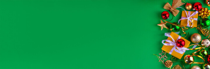 Bright green Christmas New Year background