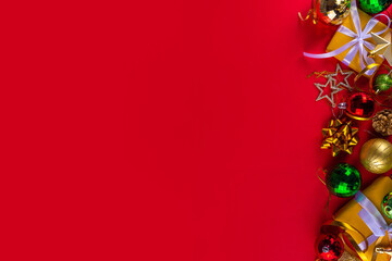 Bright red Christmas New Year background