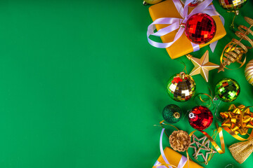 Bright green Christmas New Year background