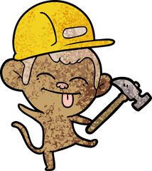funny cartoon builder monkey dancing