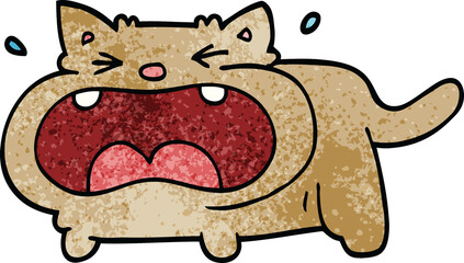 cartoon doodle crying cat
