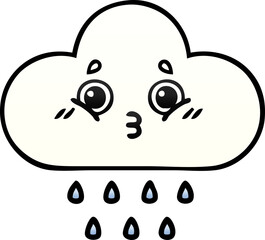 gradient shaded cartoon of a rain cloud