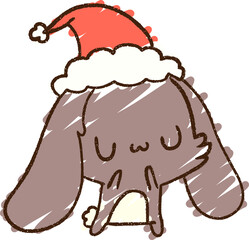 christmas rabbit doodle