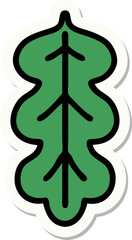 sticker of tattoo in traditional style of leaf