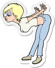 sticker of a cartoon sexy woman