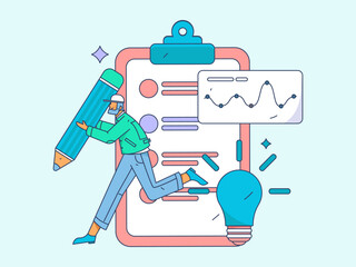 Business People Flat Vector Concept Operation Hand Drawn Illustration
