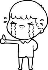 cartoon man crying