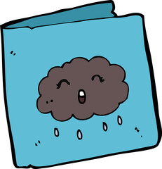 cartoon card with cloud pattern