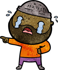 cartoon bearded man crying