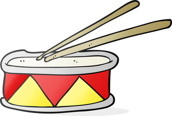 freehand drawn cartoon drum
