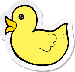 sticker of a cartoon rubber duck
