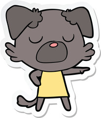 sticker of a cartoon dog