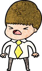 cartoon stressed man