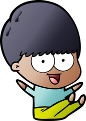 happy cartoon boy