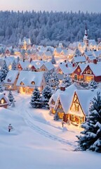 Snow-Covered Christmas Town.
