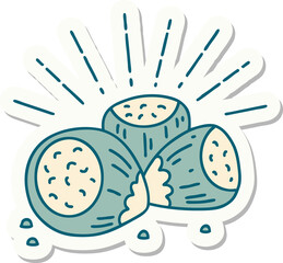 sticker of a tattoo style hazelnuts