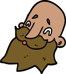 cartoon doodle man with beard