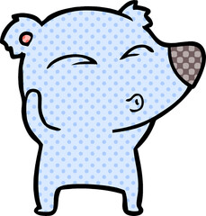 cartoon whistling bear