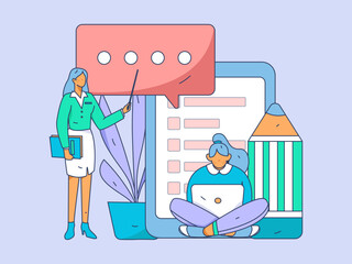 Business People Flat Vector Concept Operation Hand Drawn Illustration
