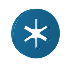 Blue Medical symbol of the Emergency - Star of Life icon isolated on transparent background.