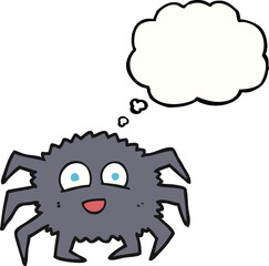freehand drawn thought bubble cartoon spider