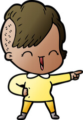 cartoon happy hipster girl