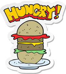 sticker of a cartoon burger