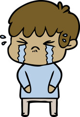 Obraz premium cartoon boy crying