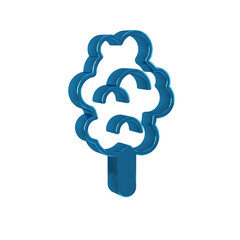 Blue Cotton candy icon isolated on transparent background.
