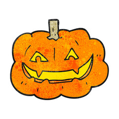 freehand textured cartoon spooky pumpkin