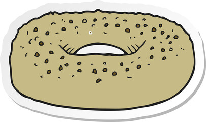 sticker of a cartoon bagel