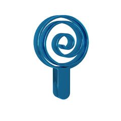 Blue Lollipop icon isolated on transparent background. Candy sign. Food, delicious symbol.