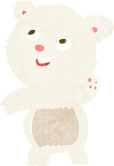 cartoon cute waving polar bear teddy