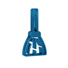 Blue Handle broom icon isolated on transparent background. Cleaning service concept.