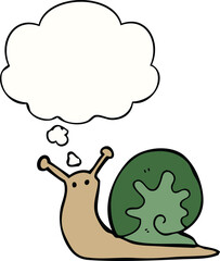 cartoon snail with thought bubble