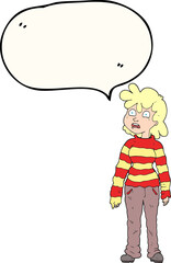 freehand drawn speech bubble cartoon teenager