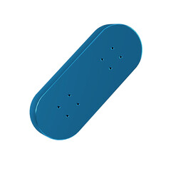 Blue Skateboard icon isolated on transparent background. Extreme sport. Sport equipment.